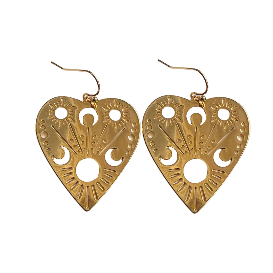 Gold Celestial Planchette Earrings