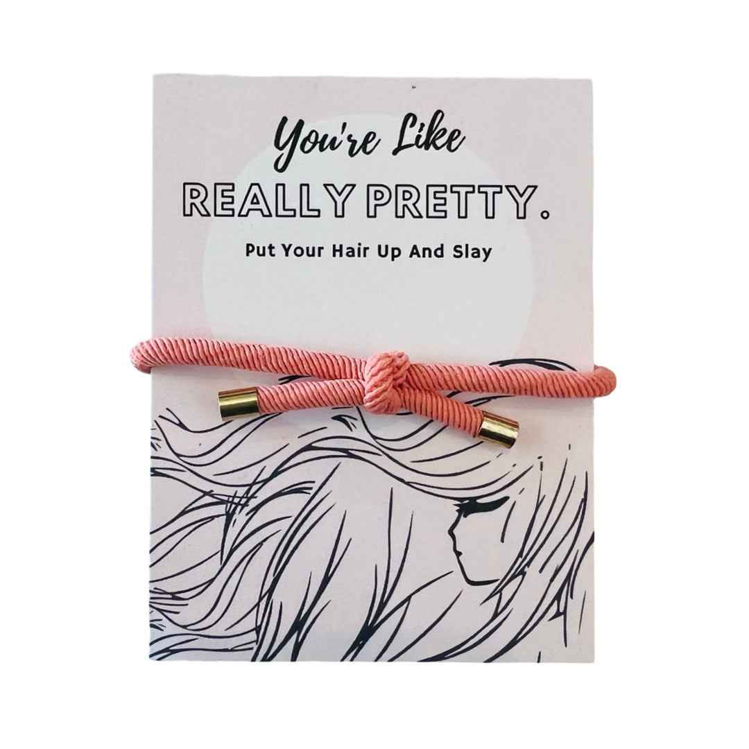 Really Pretty Single Elastic Hair Tie - Pink
