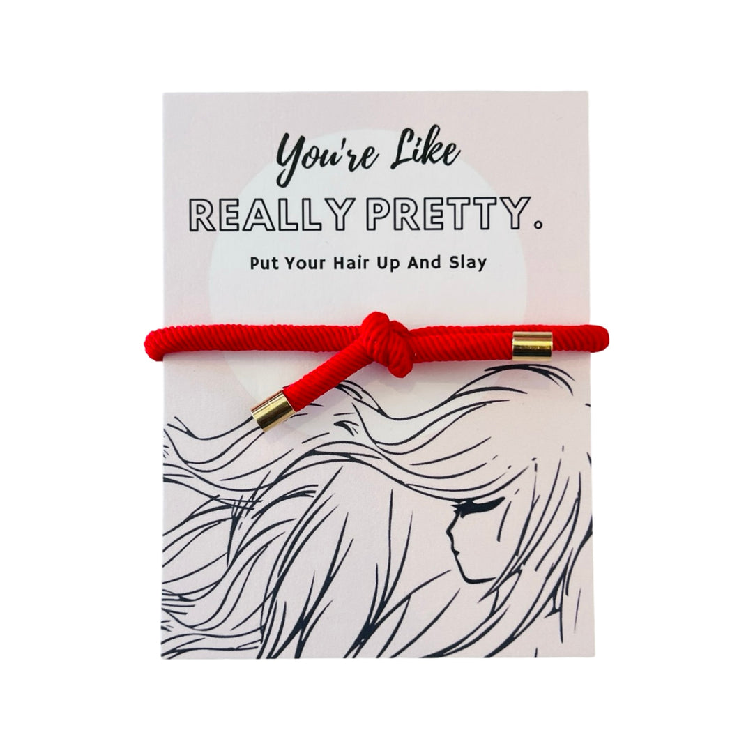 Really Pretty Single Elastic Hair Tie - Red