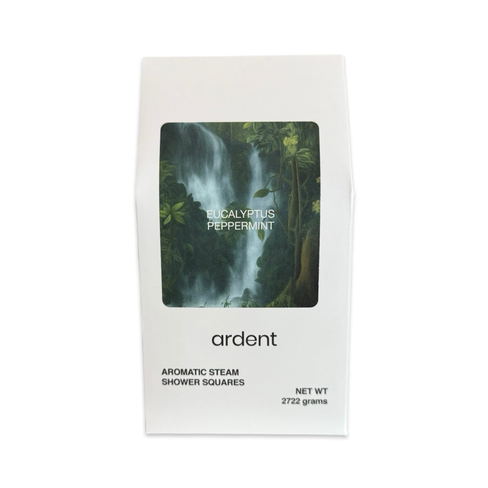 2722g white carton with branded lettering and an image of a jungle with a waterfall and the product name: Eucalyptus Peppermint, in white lettering.