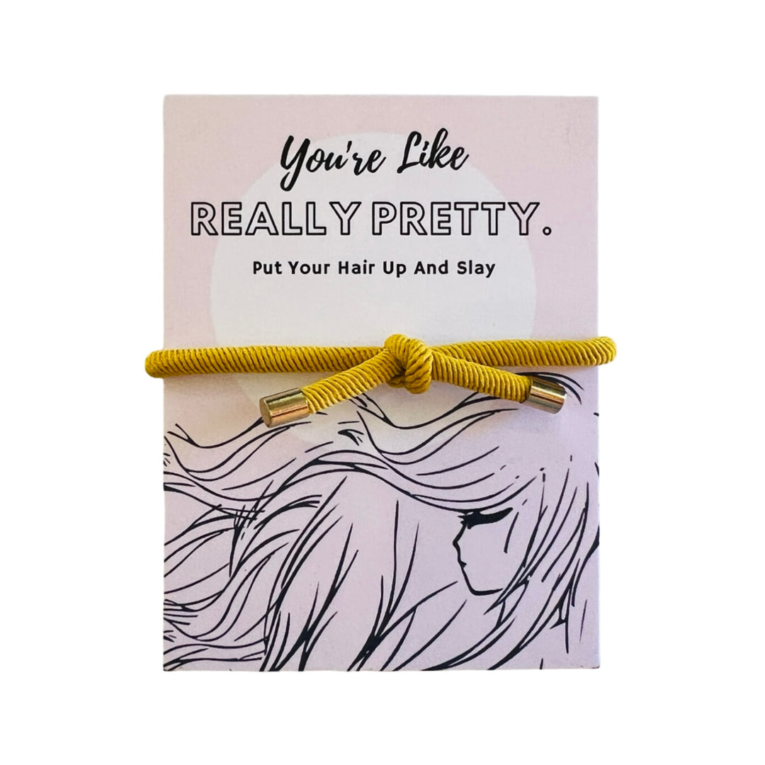 Really Pretty Single Elastic Hair Tie - Yellow
