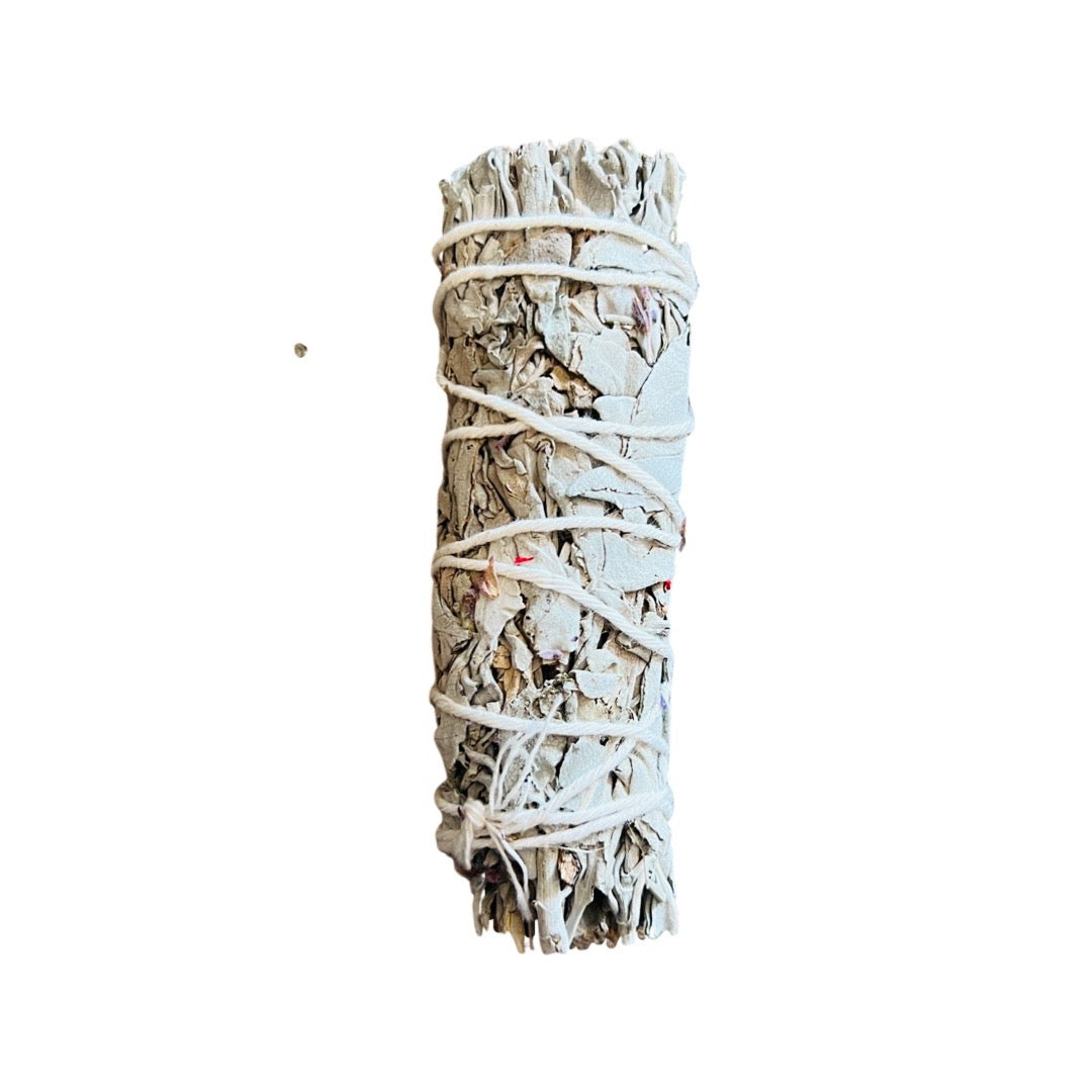 single sage bundle tied with white twine