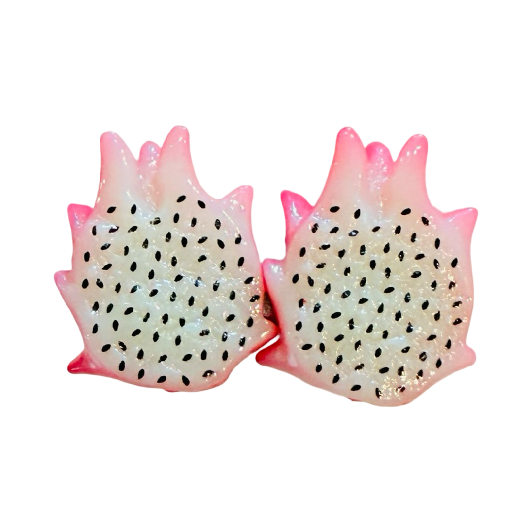 Photo of hair clip adorned with 2 pitaya slices