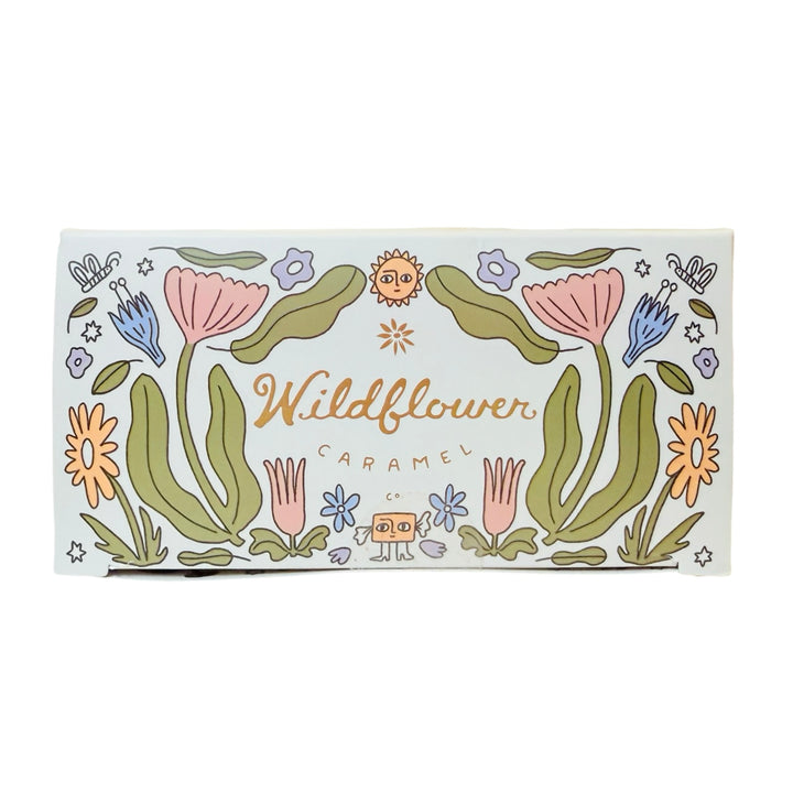 Photo of Wildflower caramel assortment box decorated with whimsical spring illustrations