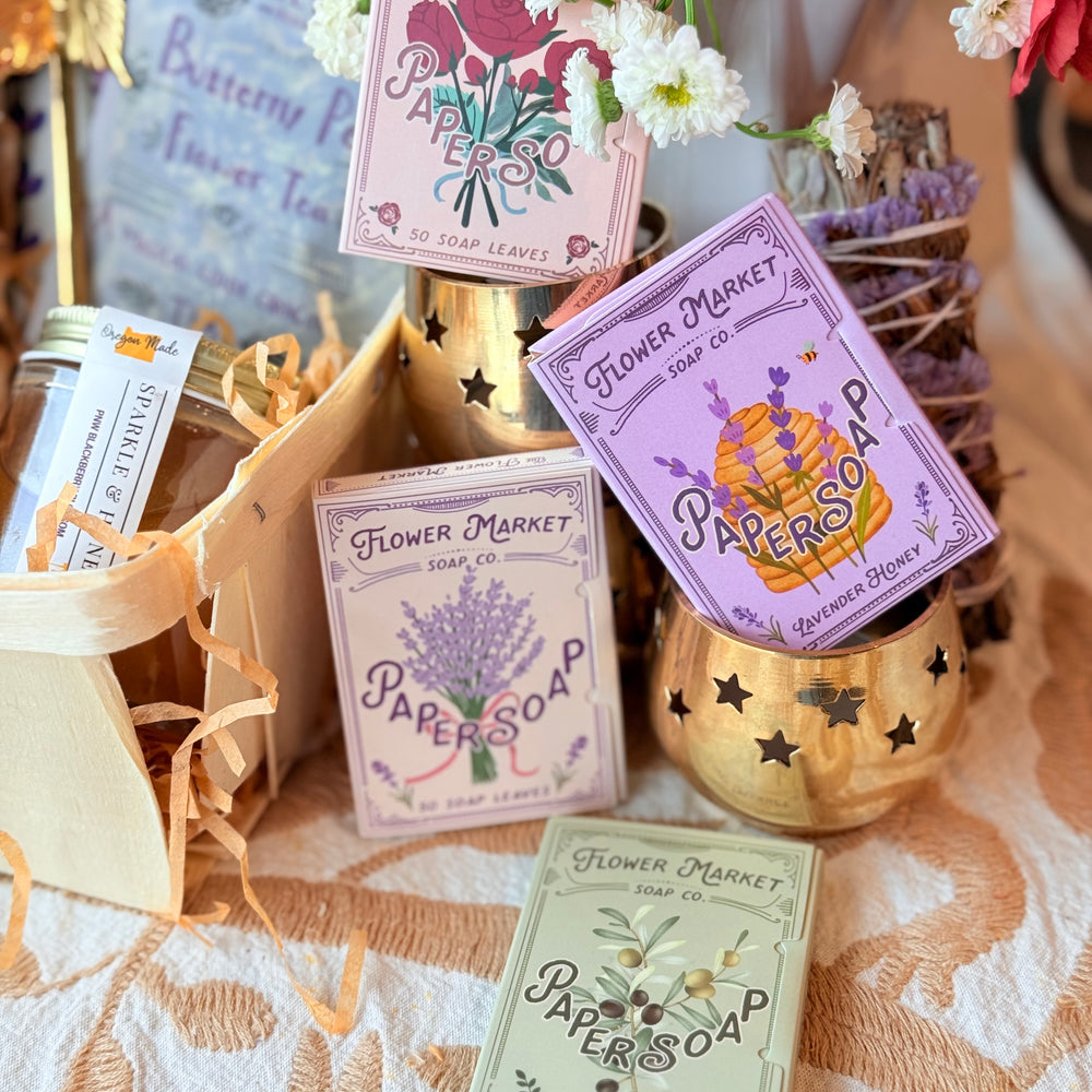 Photo of various Flower Market Soap Co products