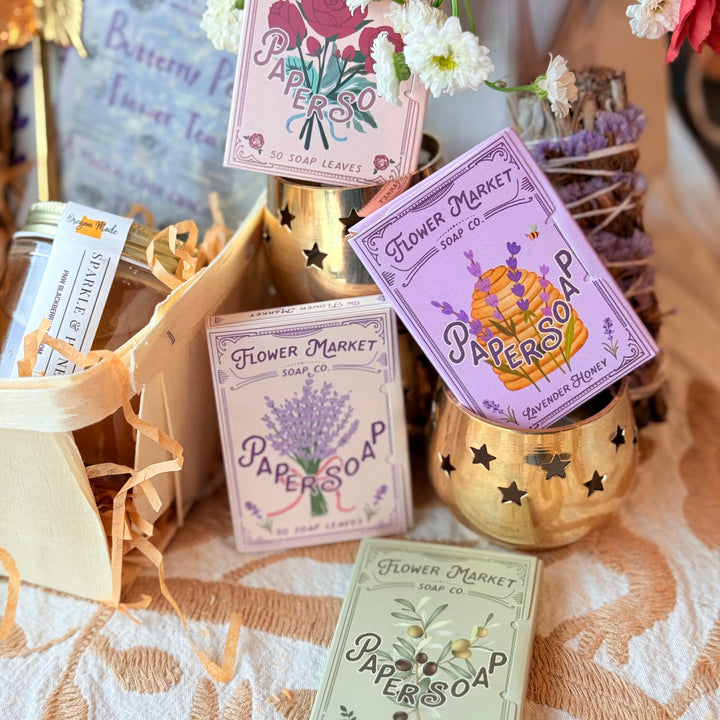 Photo of various Flower Market Soap Co products