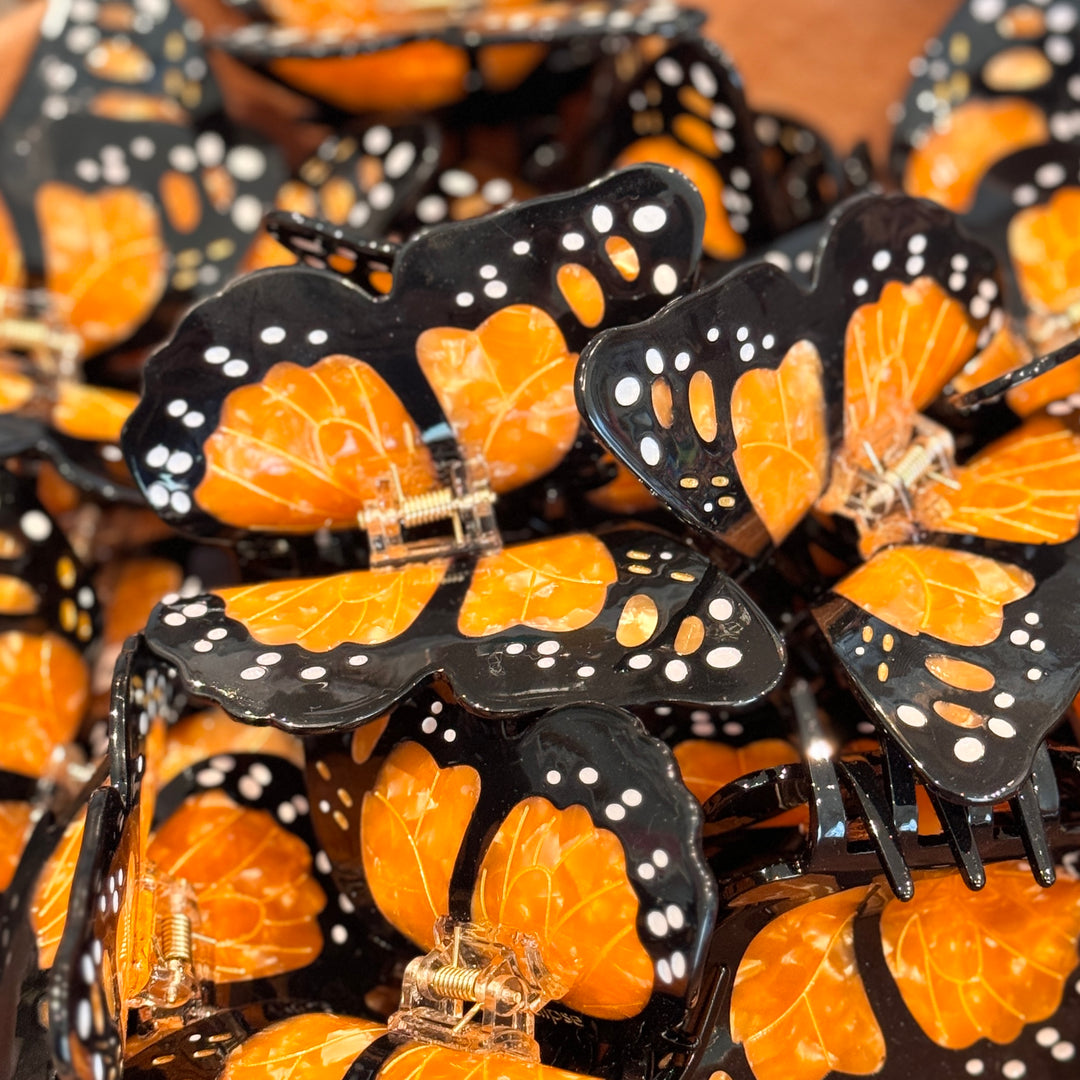 Photo of monarch butterfly hair clips