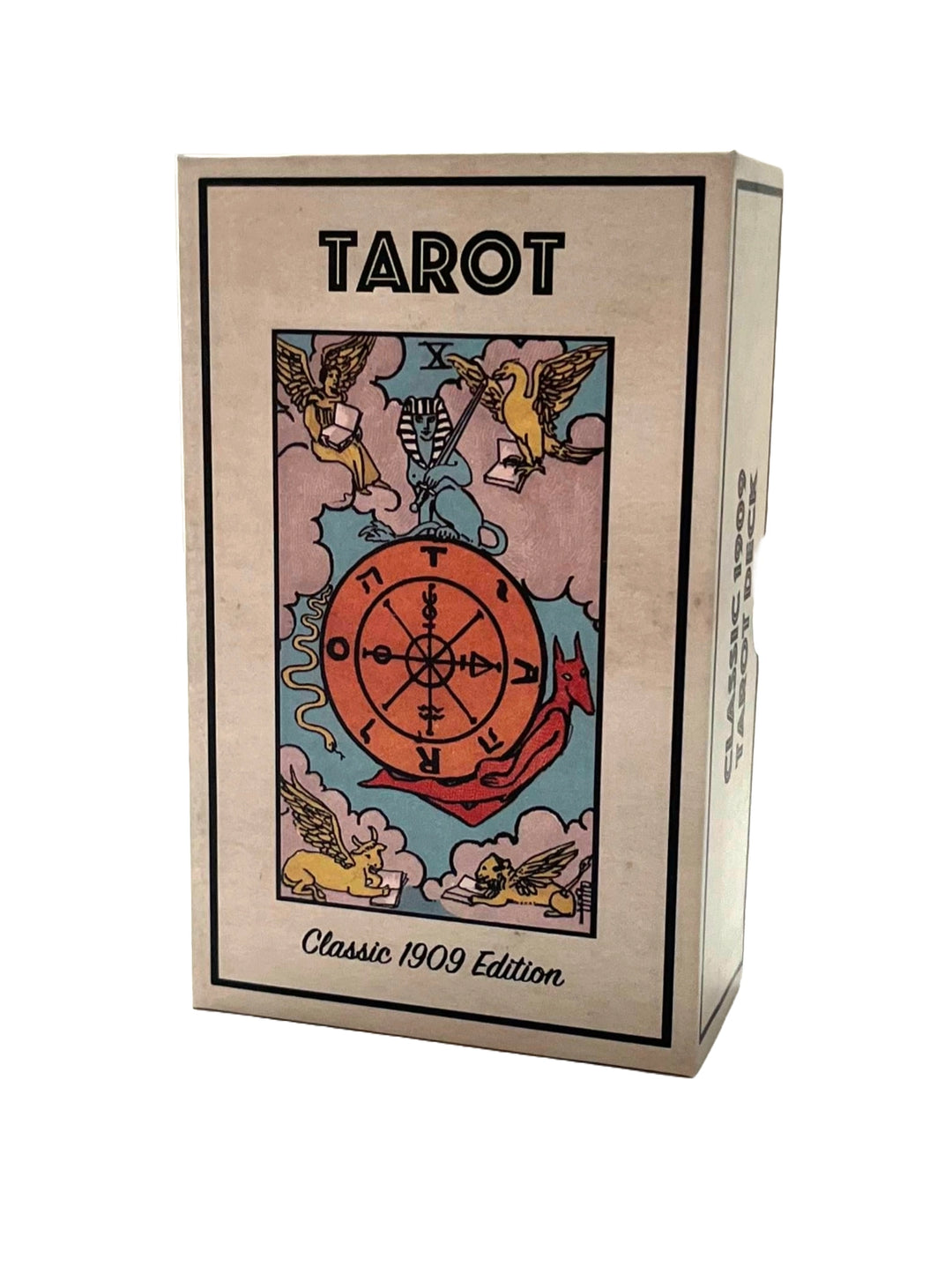 Box of the Classic 1909 Tarot Deck featuring the Wheel of Fortune card artwork on the front.
