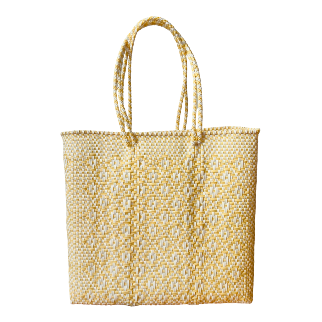 Oaxacan Woven Bag - Cream/Pastel Yellow