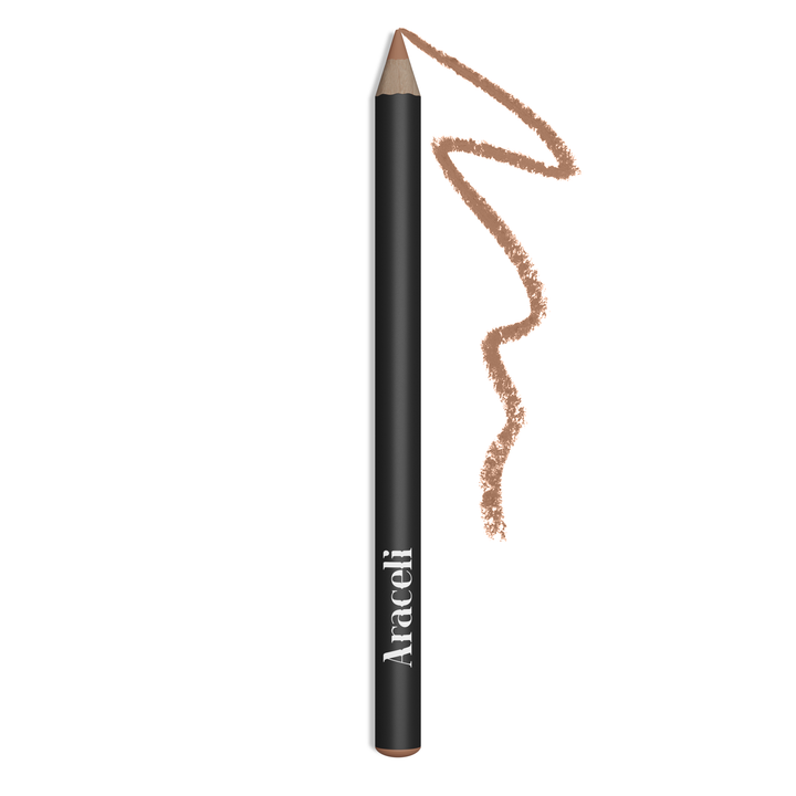 lip liner in black branded packaging with a color swatch to the right of the liner. Brand: Araceli Beauty