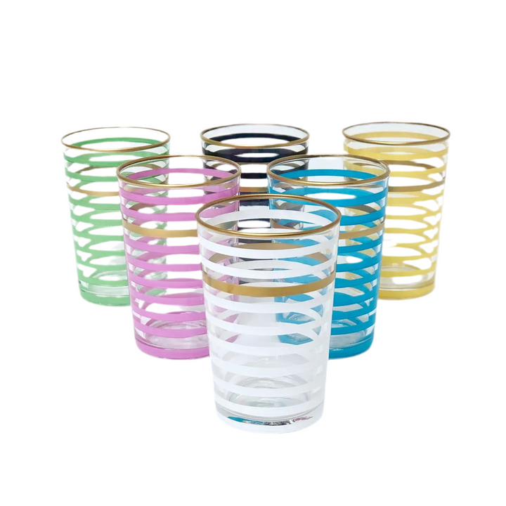 Colored Stripes Tea Glass