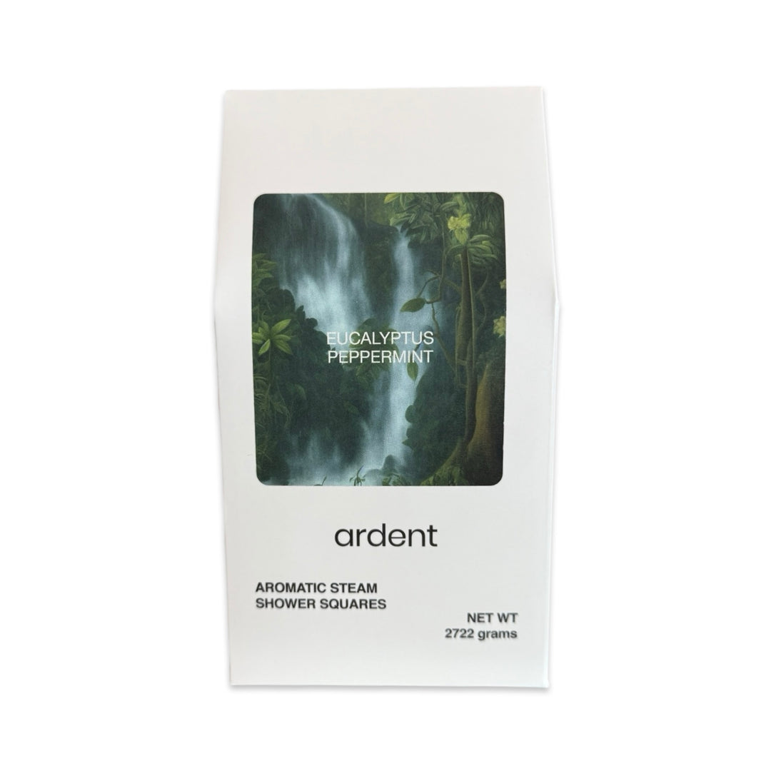 2722g white carton with branded lettering and an image of a jungle with a waterfall and the product name: Eucalyptus Peppermint, in white lettering.