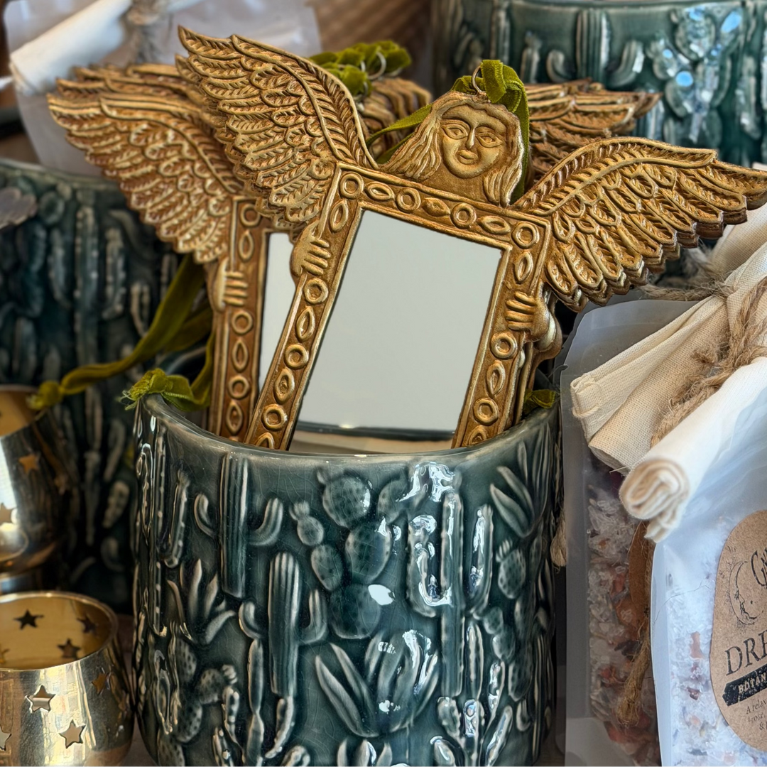 Angel Mirror Tin Ornament