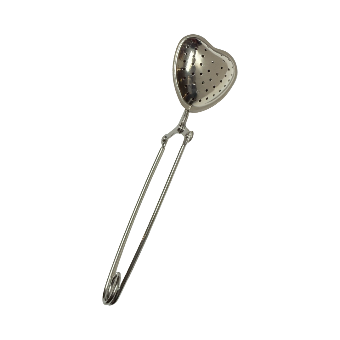 Stainless steel heart shaped tea infuser.