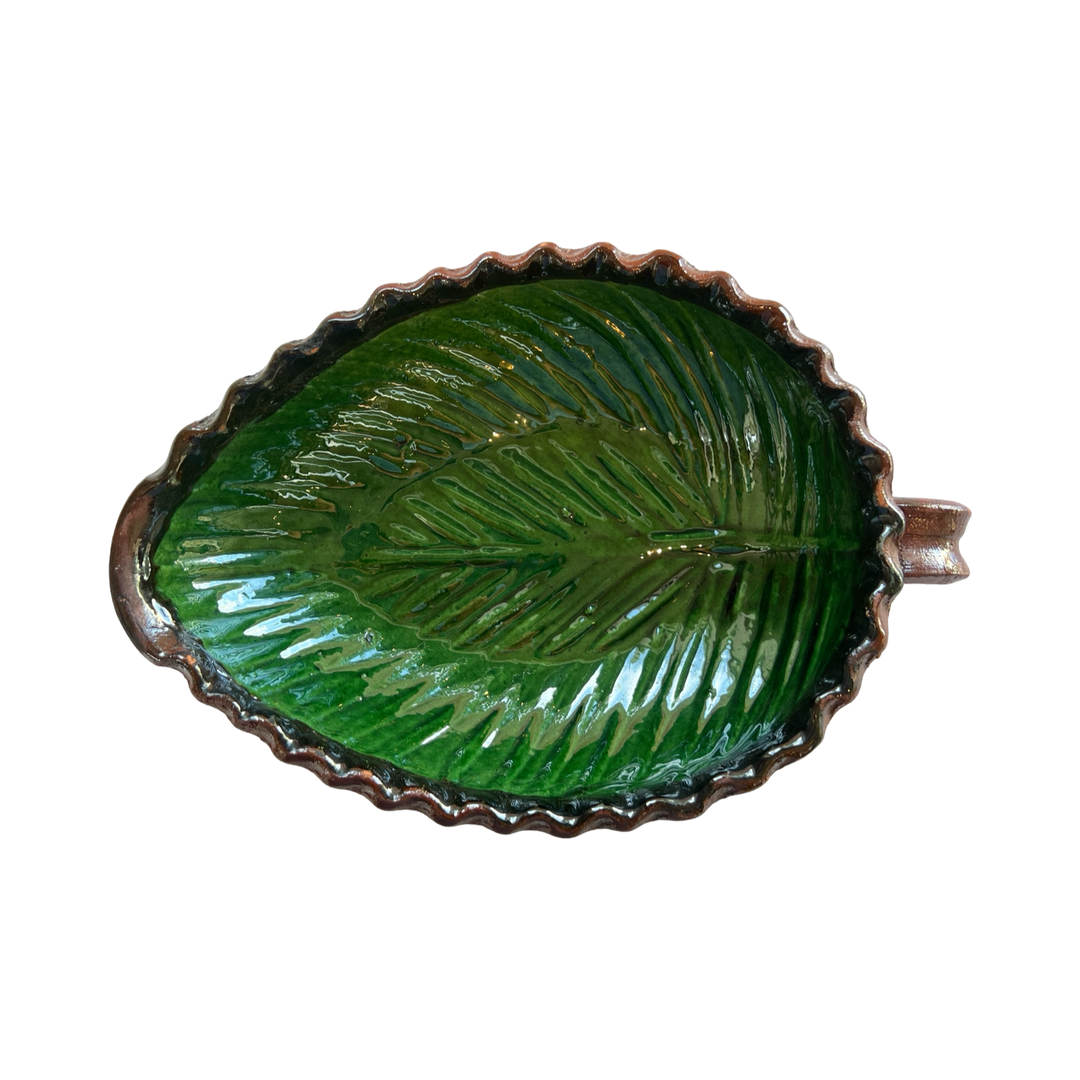 Michoacán Leaf Bowl Green top view