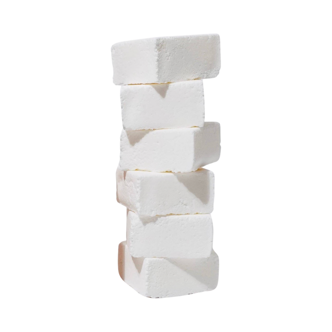 stack of 6 square white shower steamers