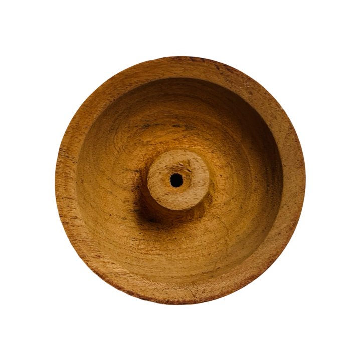 top view of a Rustic Wood Incense Holder