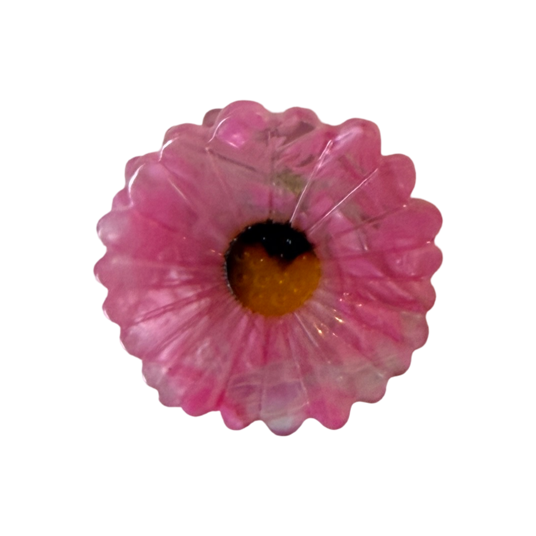 pink daisy hair clip