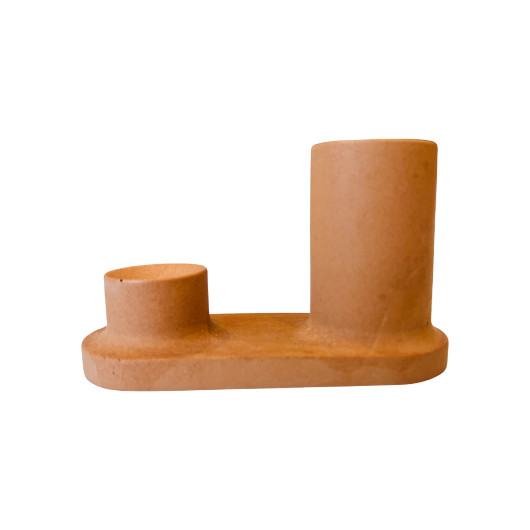 Terracotta Incense and Match Holder with one side being taller than the other