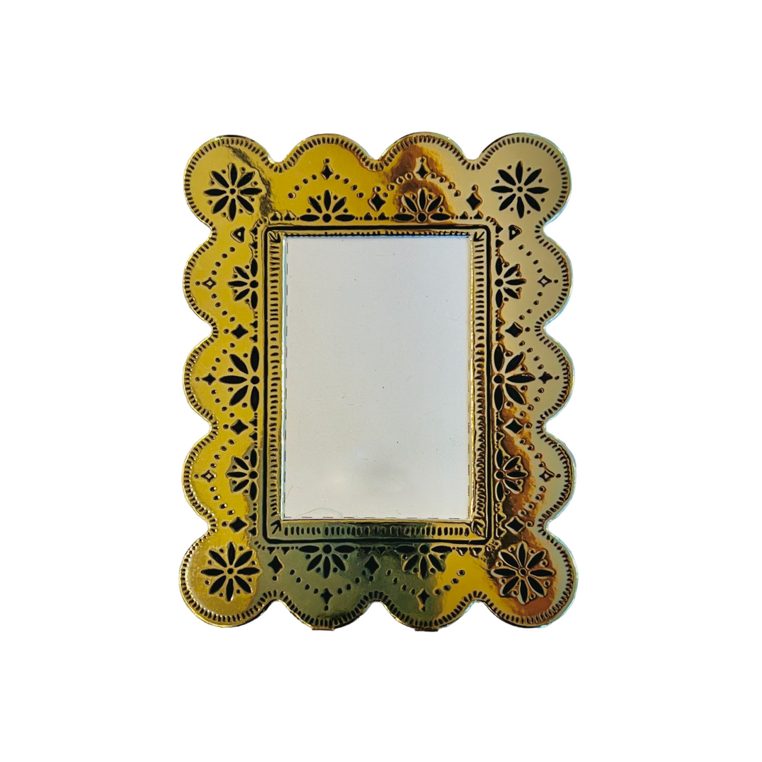 mini gold faux tin rectangle frame