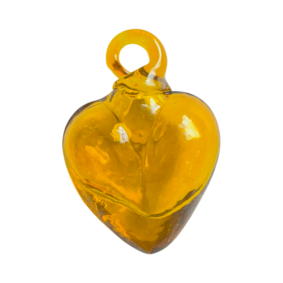 yellow glass heart