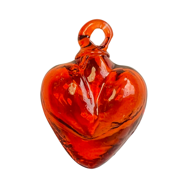 orange glass heart