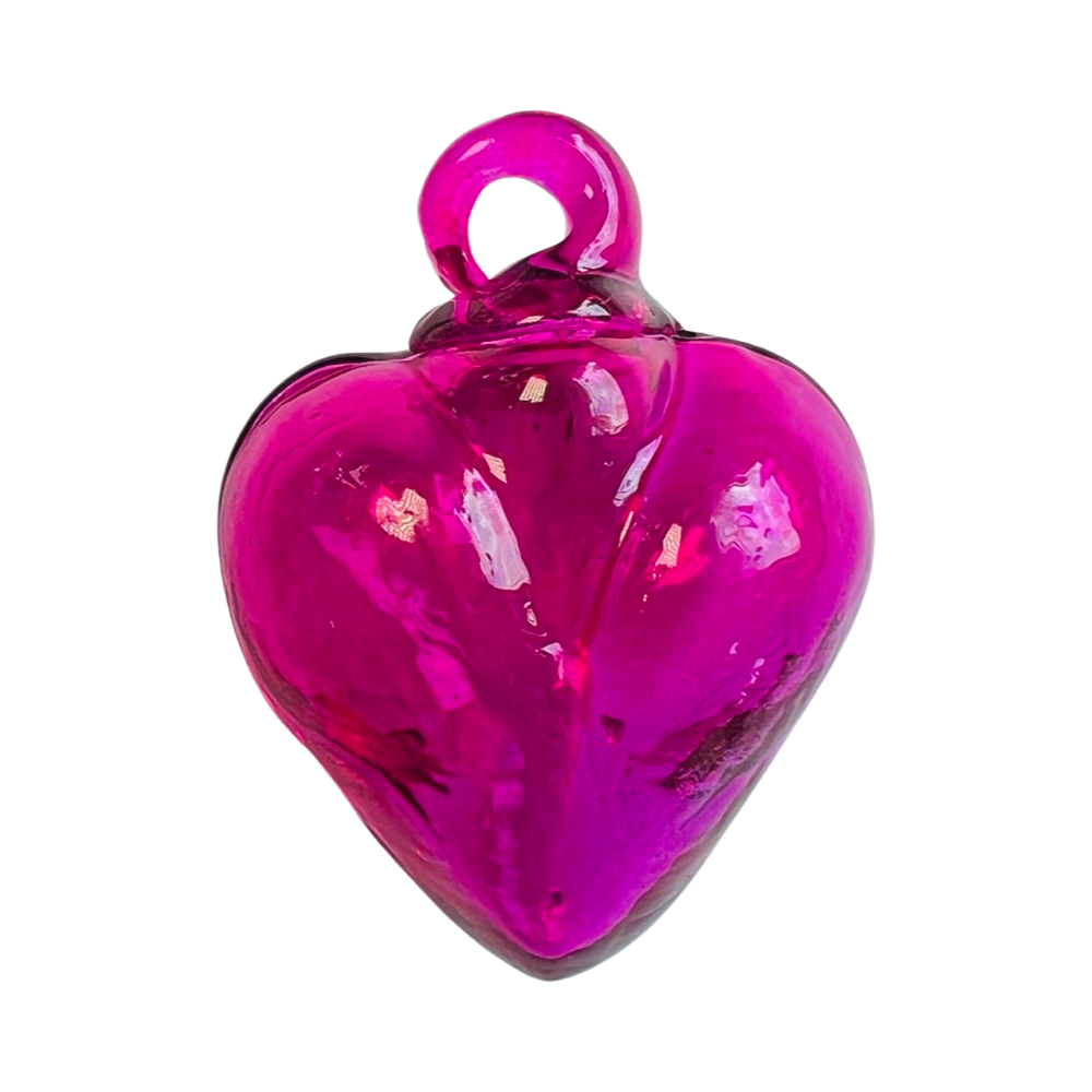 pink glass heart