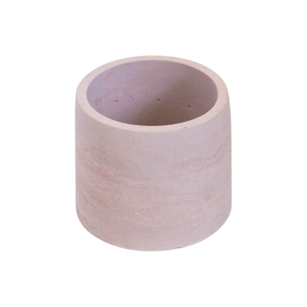 Mauve taupe cylinder shaped candle vessel