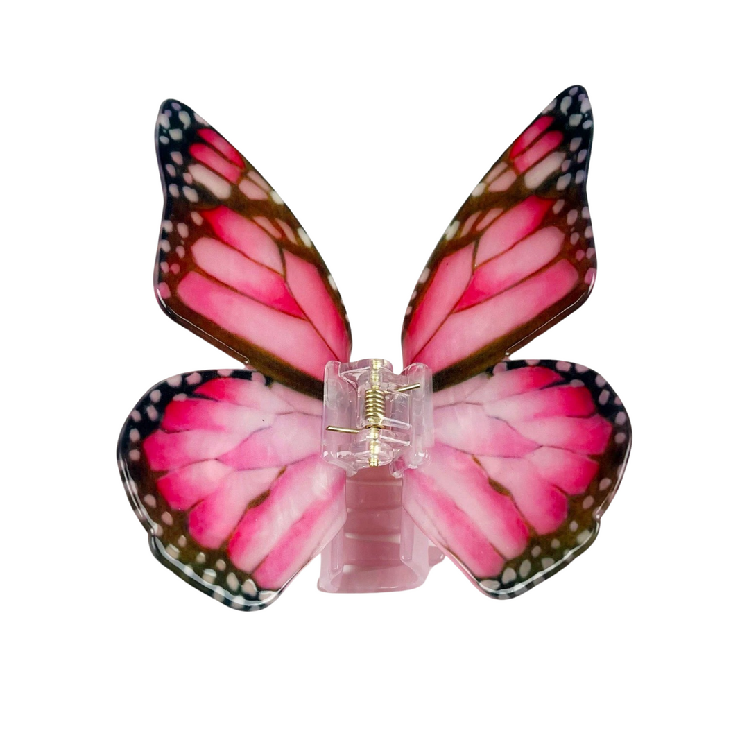 pink butterfly hair claw