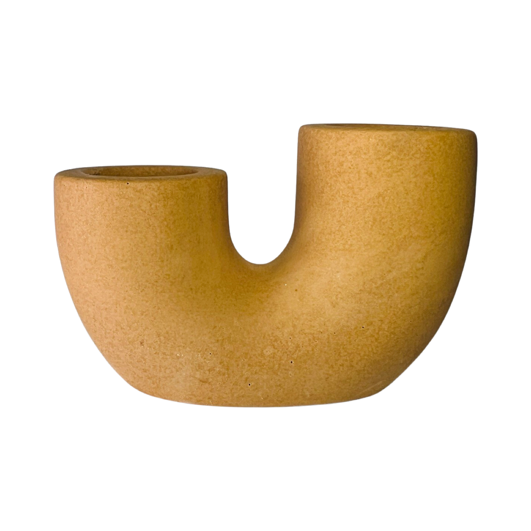 Goldenrod "U" Shaped clay candlestick holder