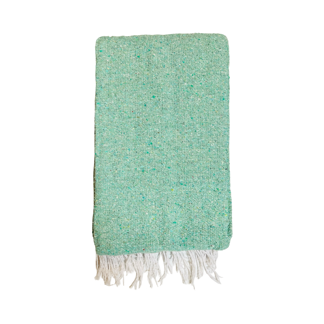 quarter folded mint woven blanket