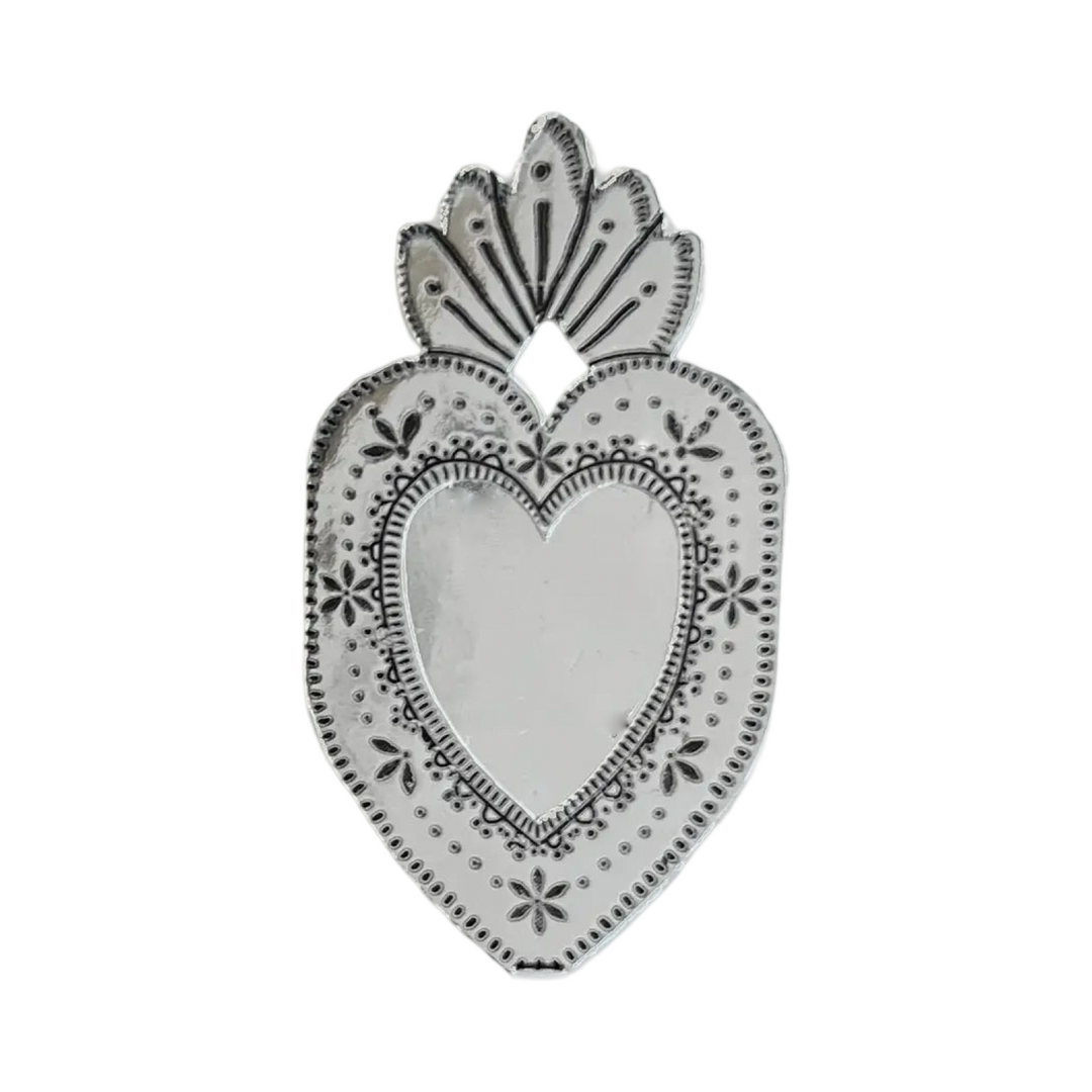 mini tin faux heart frame