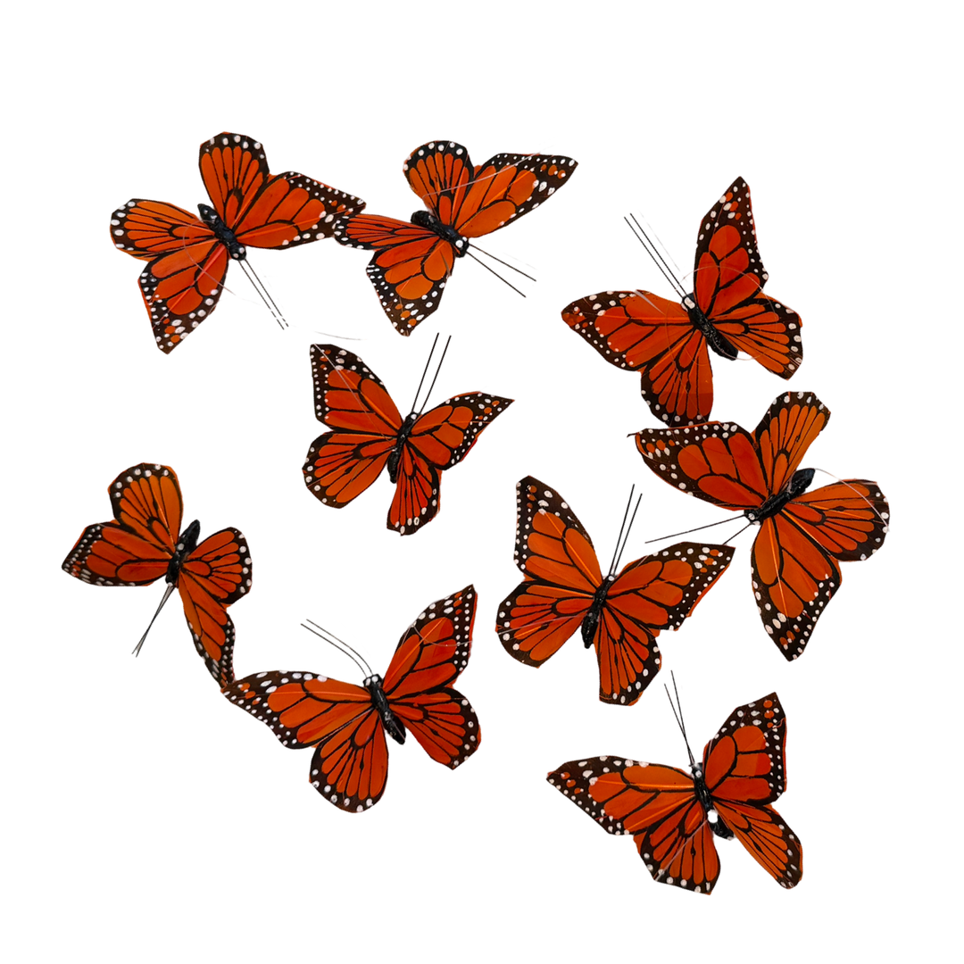 garland of 9 monarch butterflies
