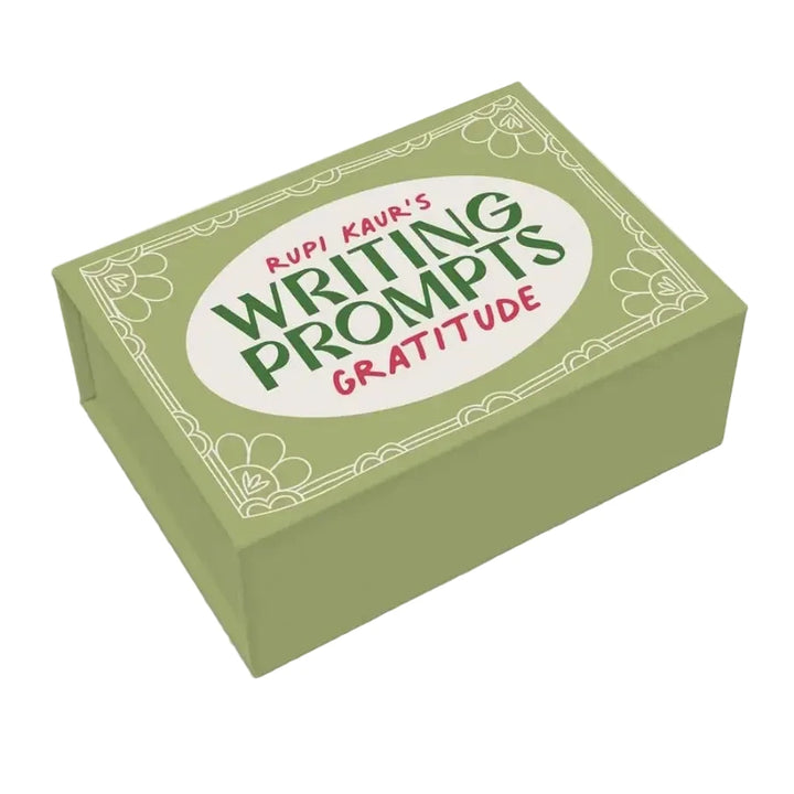Rupi Kaur's Writing Prompts Gratitude box in sage green