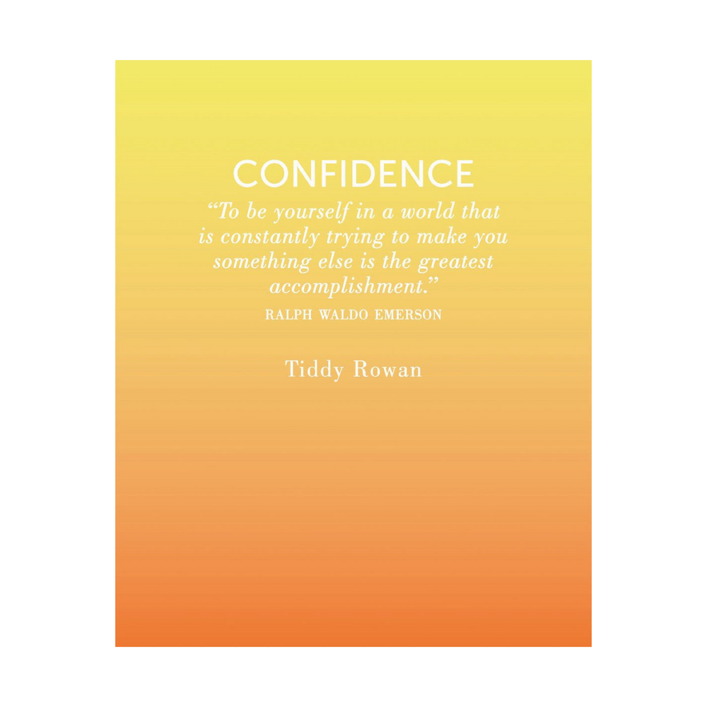 Back cover of a book titled "The Little Book of Confidence" featuring an orange/yellow cover with white lettering.