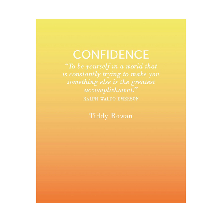Back cover of a book titled "The Little Book of Confidence" featuring an orange/yellow cover with white lettering.