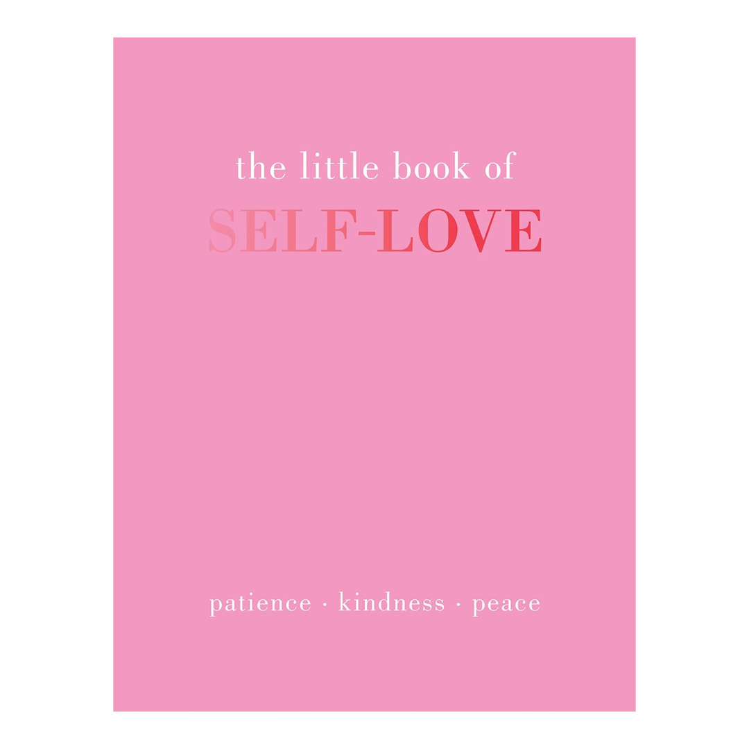 Book titled 'The Little Book of Self-Love'  features a pink cover with red and white  text title.