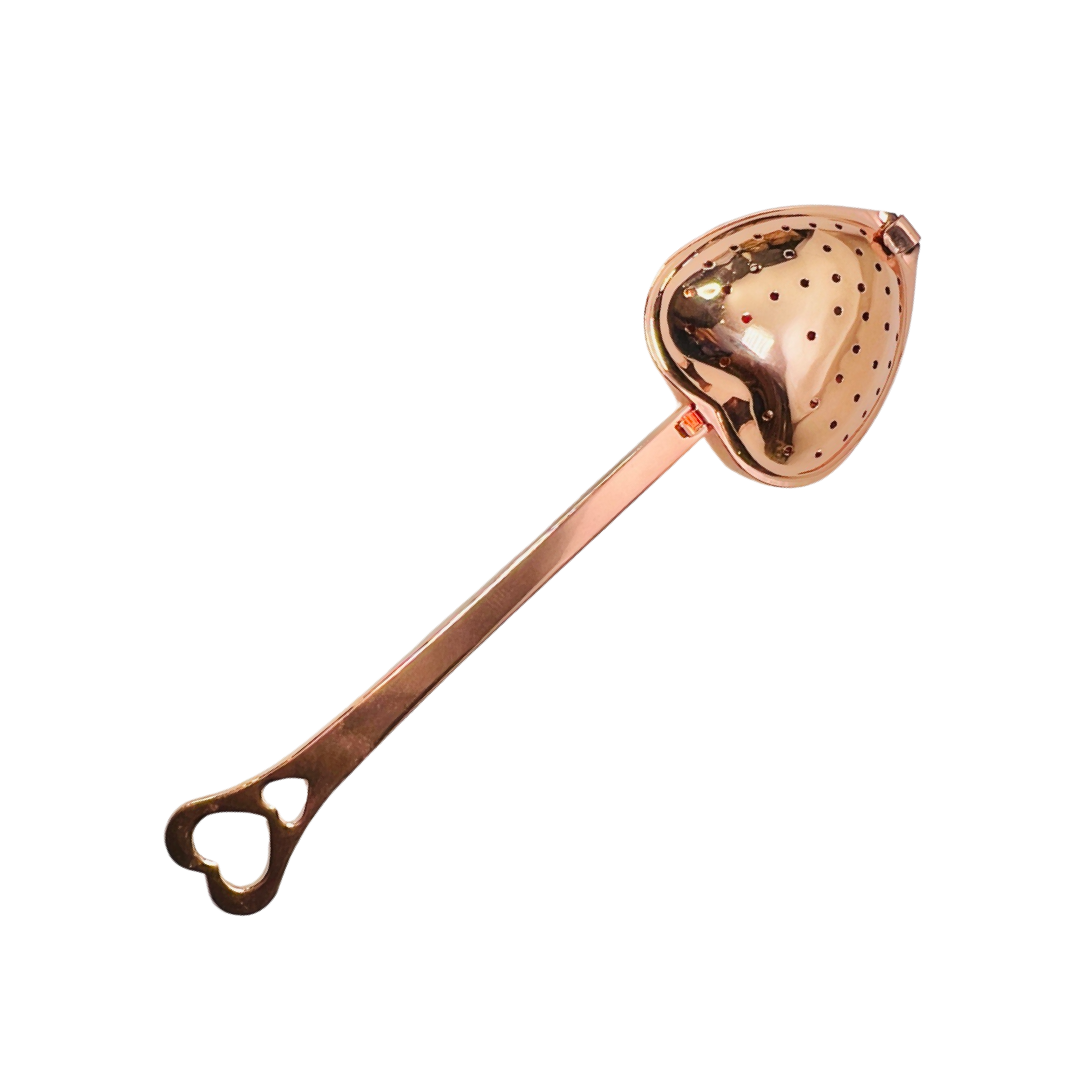 copper heart shaped spoon tea infuser. Brand: Loveyenergy & Blessings