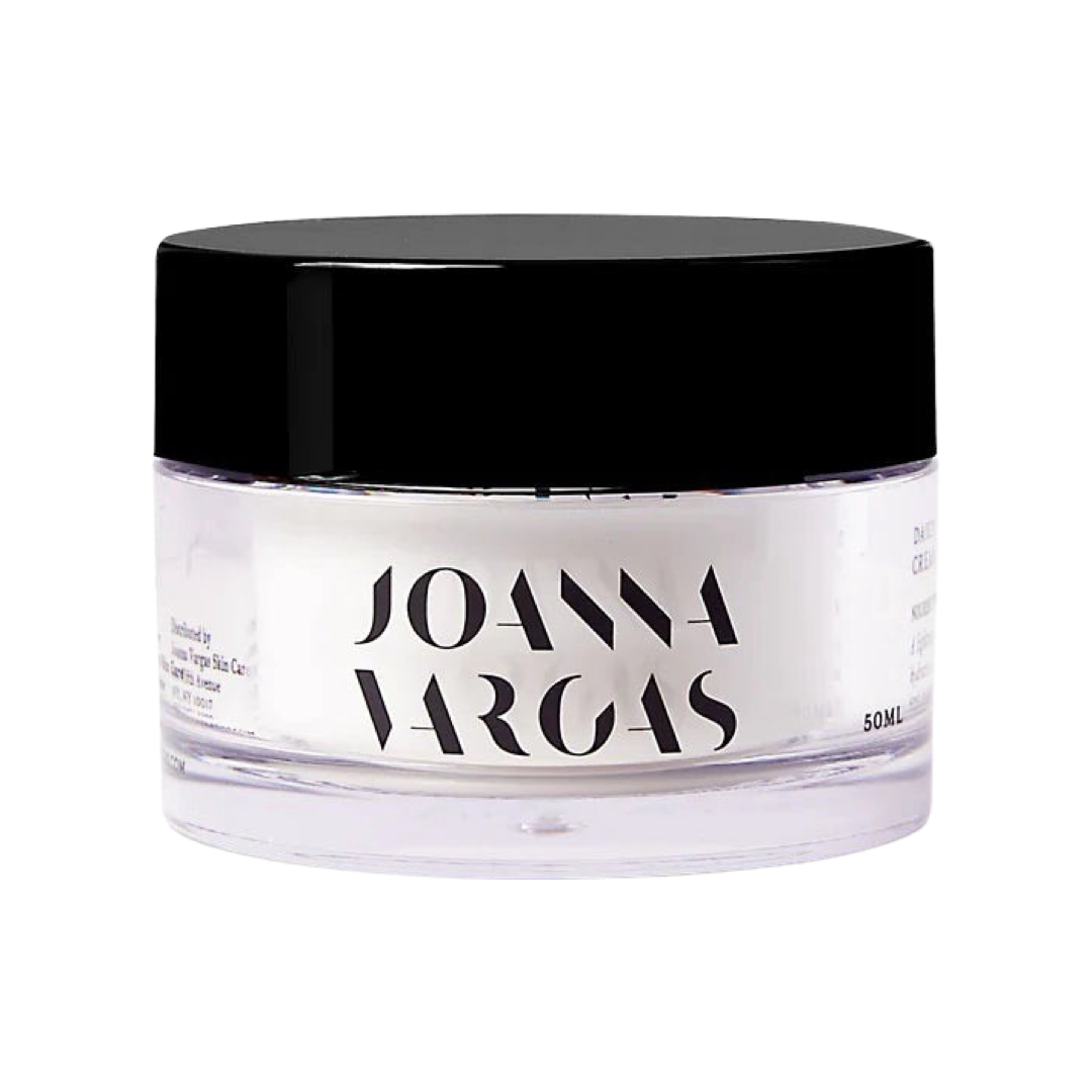 50ml clear jar of hydrating cream with a black lid and black lettering. Brand: Joanna Vargas
